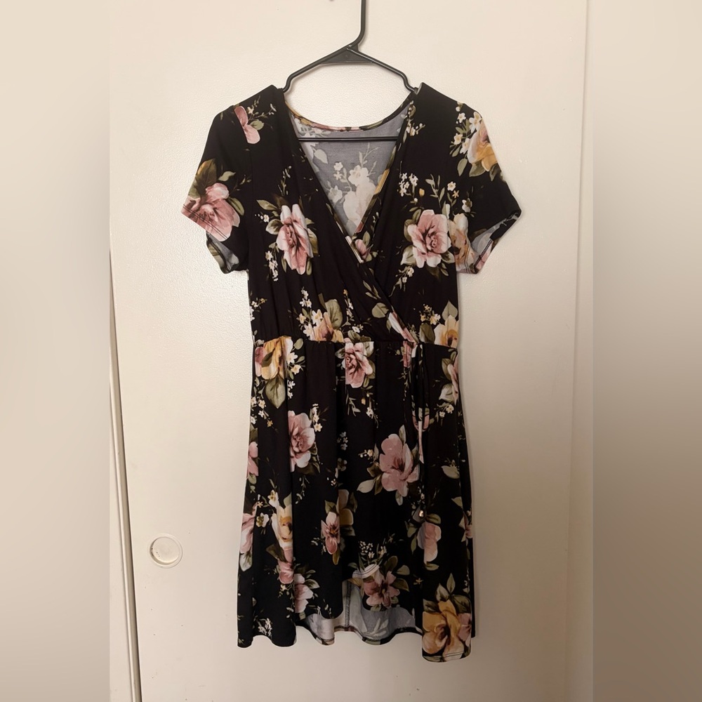 Black floral dress